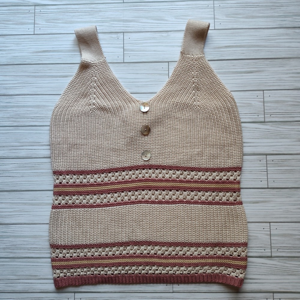 Versona Women's Crochet Tank Top Boho Festival Colorful NWT Size M